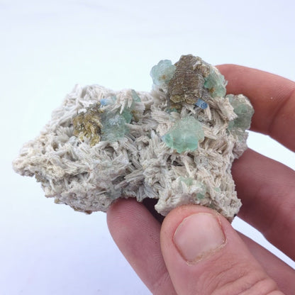 Fluorite On Feldspar W/Beryl Var. Aquamarine & Muscovite