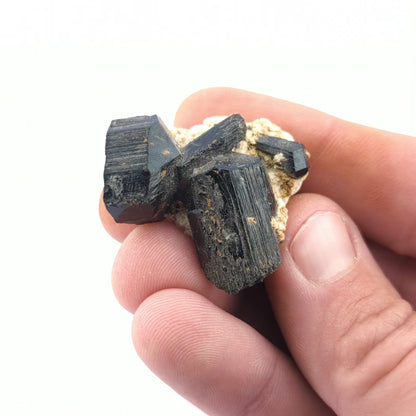 Black Tourmaline On Feldspar