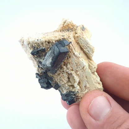 Black Tourmaline On Feldspar W/Hyalite Opal