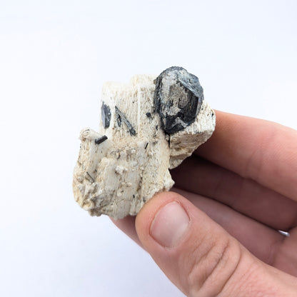 Black Tourmaline On Feldspar W/Siderite & Hyalite Opal