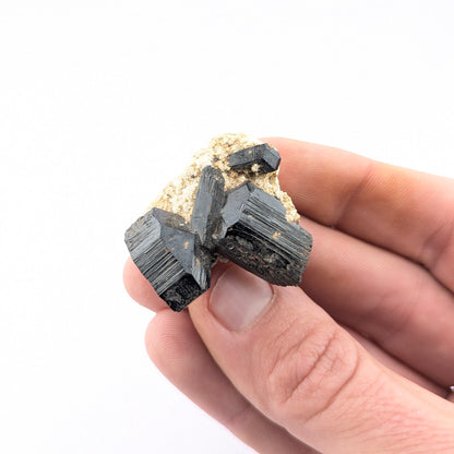 Black Tourmaline On Feldspar