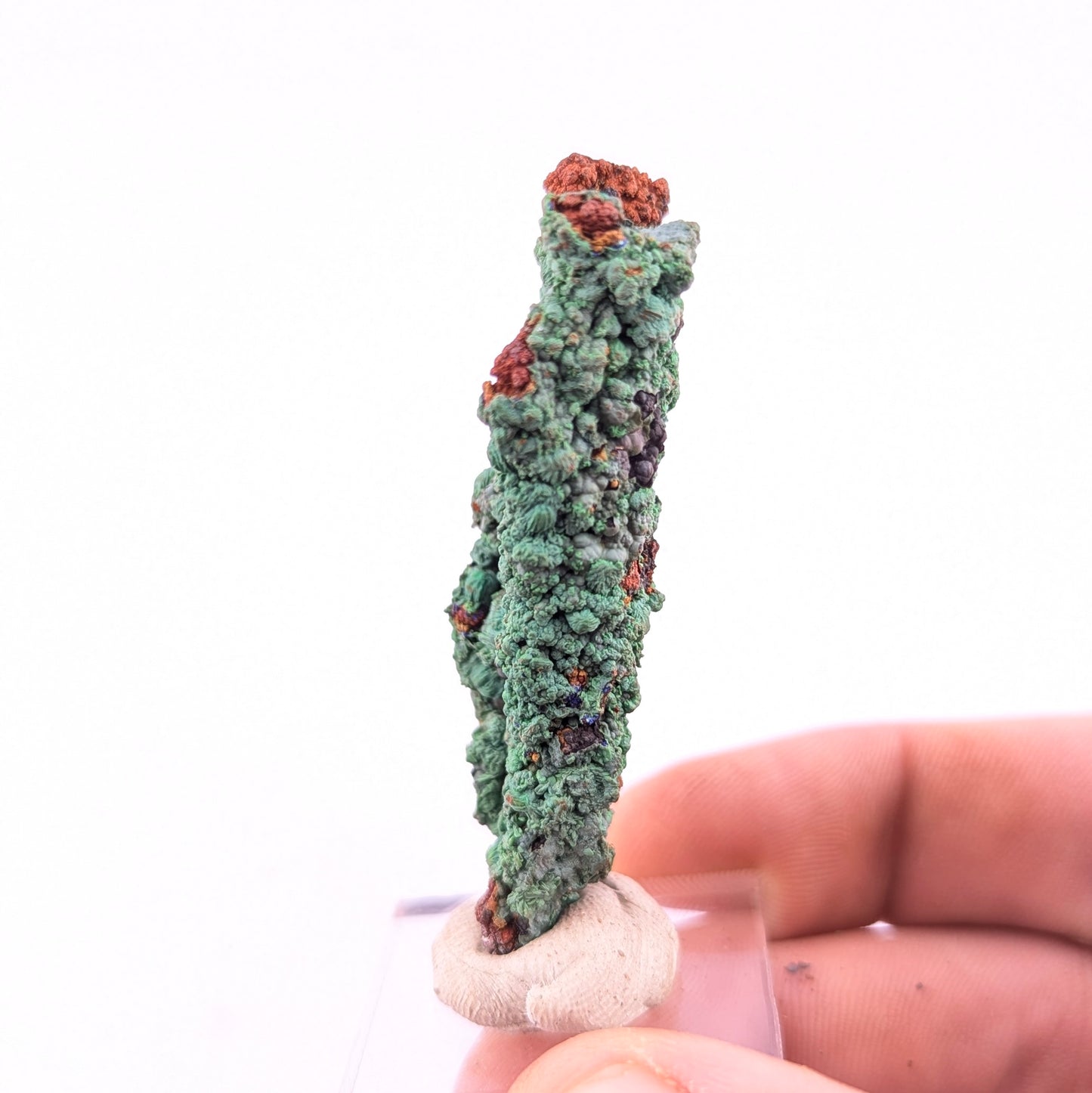 Malachite Stalactite W/Azurite & Limonite