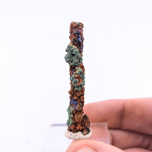 Malachite Stalactite W/Azurite & Limonite