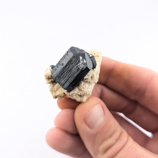 Black Tourmaline On Feldspar