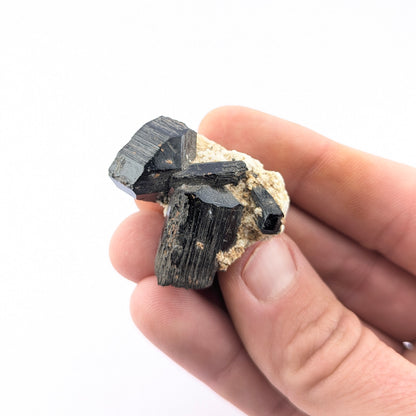 Black Tourmaline On Feldspar