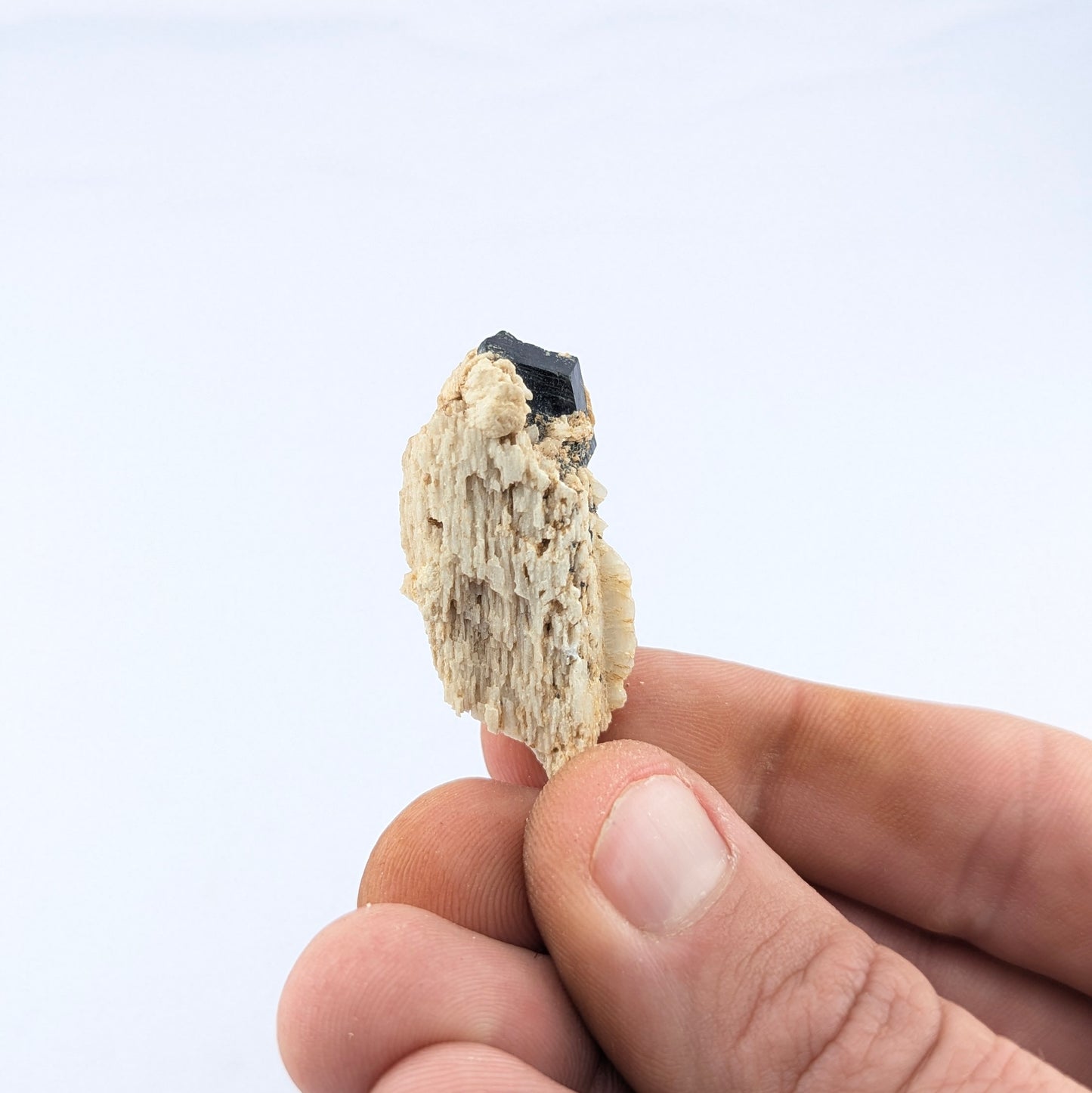 Black Tourmaline On Feldspar