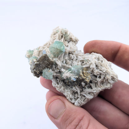 Fluorite On Feldspar W/Beryl Var. Aquamarine & Muscovite